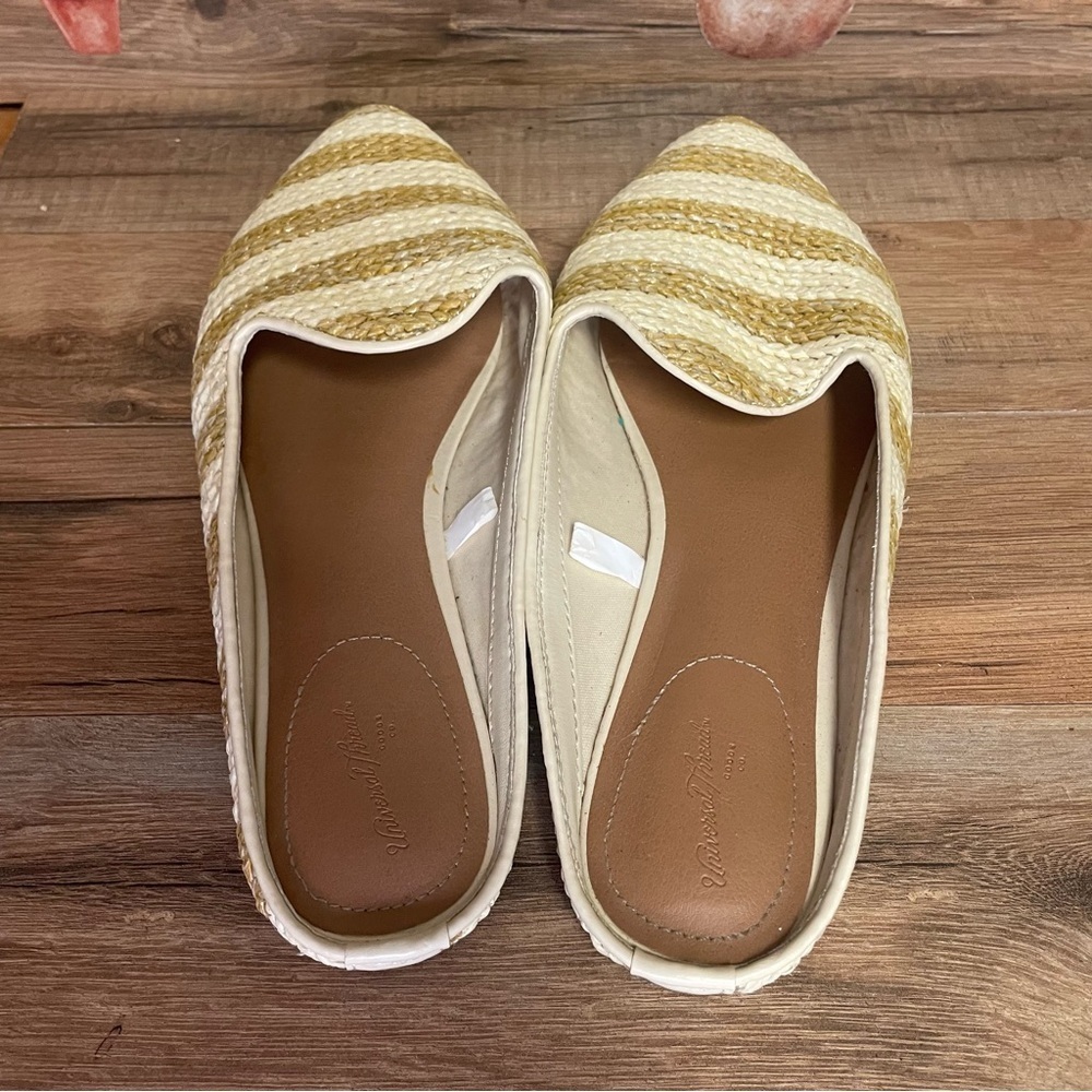 Universal Threads women’s Rattan Stripe Mules size 9.5 neutral tan beige - Picture 2 of 6
